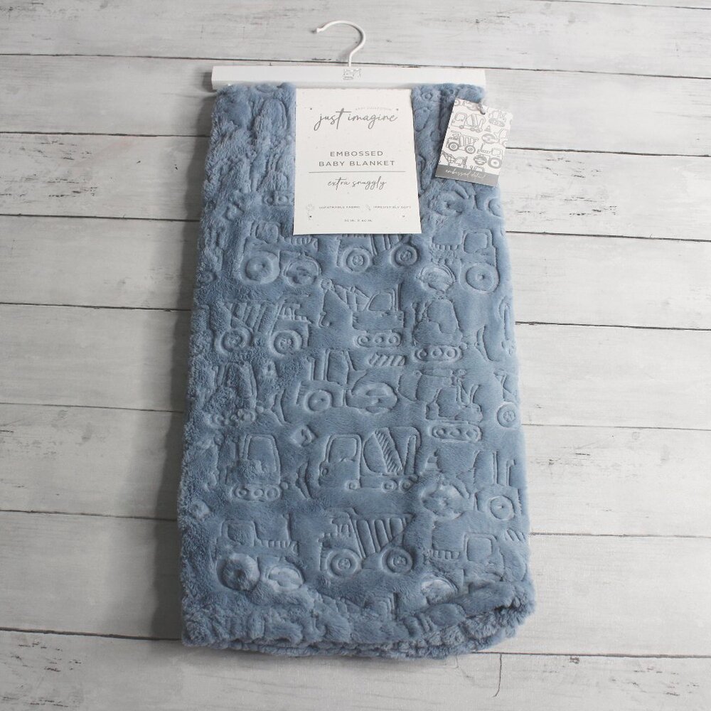 Just Imagine Plush Baby Crib Blanket 40" x 30" Blue